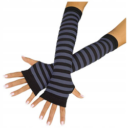 Rękawiczki długie bez palców mitenki paski
