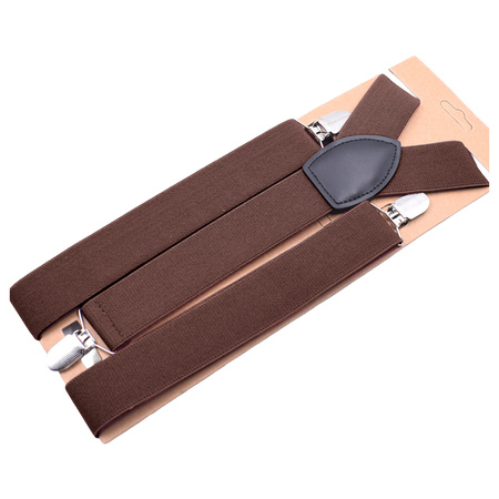 Szelki do spodni 3,5 cm brązowy