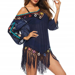 Pareo z kolorowym haftem