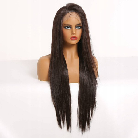 Peruka lace front długa brąz prosta