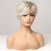 Peruka z grzywką prosta blond krótka