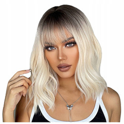 Peruka do ramion fale blond grzywka