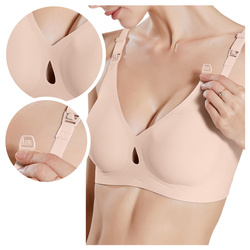 Biustonosz ciążowy stanik bezszwowy do karmienia - czarny