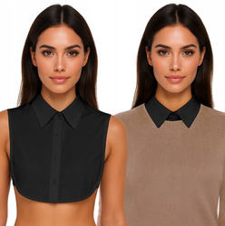 Czarny kołnierzyk fałszywa koszula półkoszula