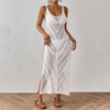 Długa ażurowa sukienka plażowa boho MAXI