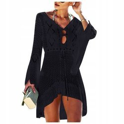 Asymetryczne ażurowe pareo plażowe boho