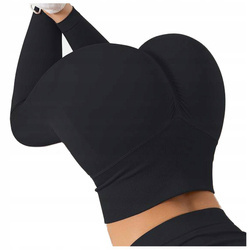 Legginsy sportowe z wysoki stanem i  marszczeniami