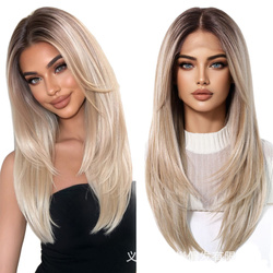 Peruka długa lace front blond prosta