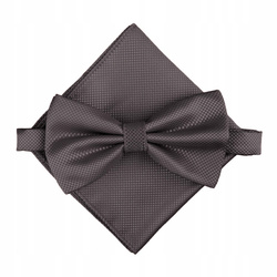 Zestaw mucha + poszetka - grafitowa