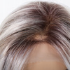Peruka do ramion lace front platynowa prosta
