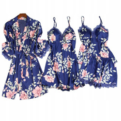 Komplet szlafrok damski koszulka piżama dwuczęściowa