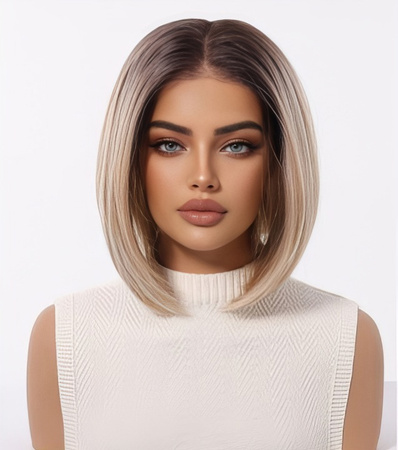 Peruka do ramion lace front blond prosta