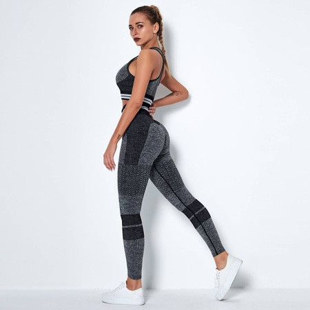 Komplet sportowy legginsy bezszwowe + top 