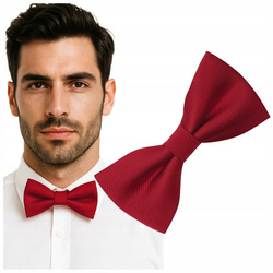 Mucha męska prążkowana - bordowa