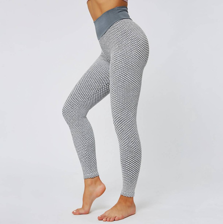 Legginsy sportowe push up wysoki stan karbowane