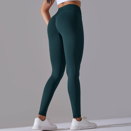 Legginsy sportowe z wysoki stanem i  marszczeniami