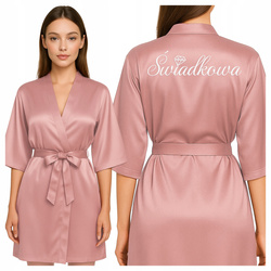 Szlafrok damski satynowy z napisem Świadkowa
