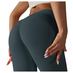 Legginsy sportowe z wysoki stanem i  marszczeniami