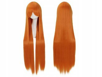 Peruka długa pomarańczowa prosta cosplay