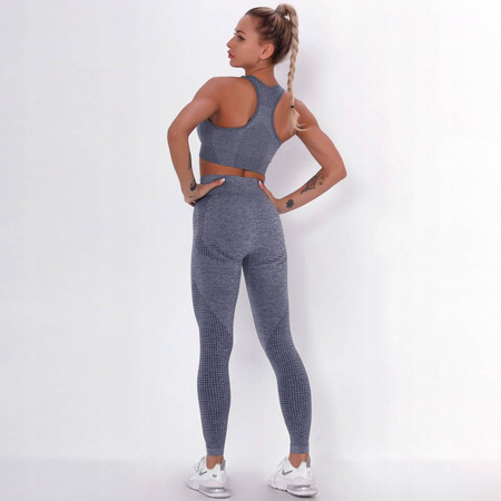 Komplet zestaw sportowy legginsy bezszwowe + top 