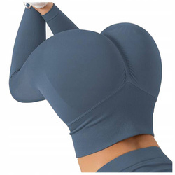 Legginsy sportowe z wysoki stanem i  marszczeniami