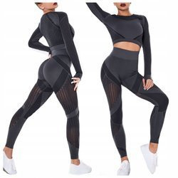 Komplet zestaw sportowy legginsy bezszwowe + top
