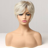 Peruka z grzywką prosta blond krótka