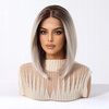 Peruka do ramion lace front platynowa prosta