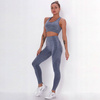 Komplet zestaw sportowy legginsy bezszwowe + top 