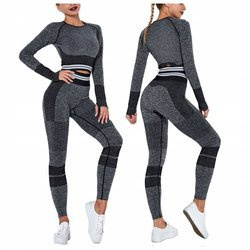 Komplet zestaw sportowy legginsy bezszwowe + top