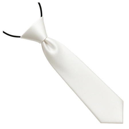 Krawat dziecięcy na gumce - biały