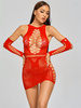 Bodystocking sukienka koronkowa z wycięciami