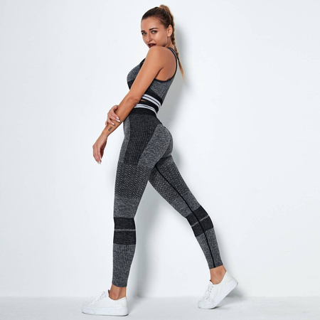 Komplet sportowy legginsy bezszwowe + top 