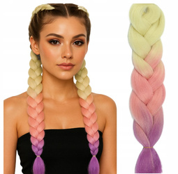 Włosy syntetyczne kolorowe dredy warkocze ombre