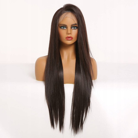 Peruka lace front długa brąz prosta