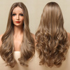 Peruka długa brąz fale lace front