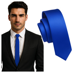 Krawat śledzik niebieski