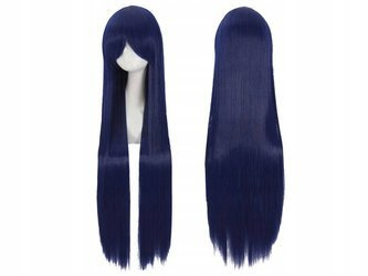Peruka długa granatowa prosta cosplay
