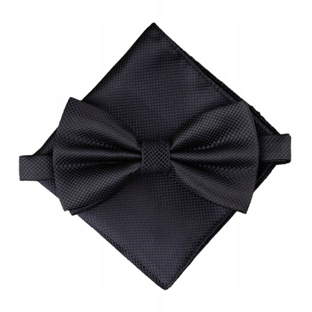 Zestaw mucha + poszetka - czarna