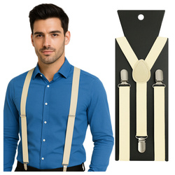 Szelki do spodni 2,5 cm kość słoniowa