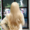 Peruka długa blond fale grzywka