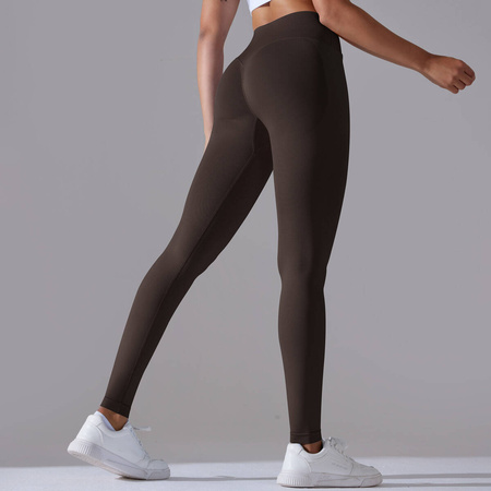 Legginsy sportowe z wysoki stanem i  marszczeniami