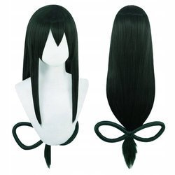 Peruka długa zielona prosta Asui Tsuyu cosplay