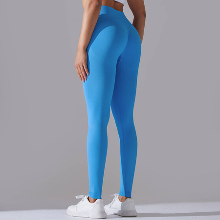 Legginsy sportowe z wysoki stanem i  marszczeniami