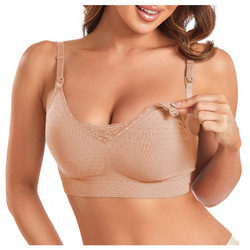 Biustonosz ciążowy stanik bezszwowy do karmienia - beżowy