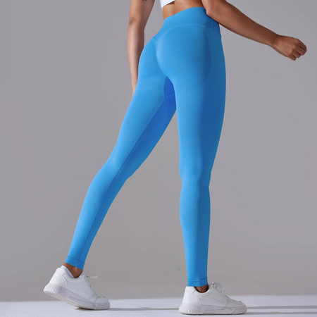 Legginsy sportowe z wysoki stanem i  marszczeniami