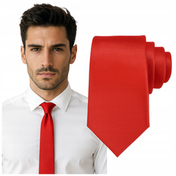 Krawat męski klasyczny - czerwony