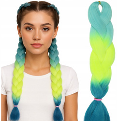 Włosy syntetyczne kolorowe dredy warkocze ombre puszyste