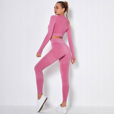 Komplet zestaw sportowy legginsy bezszwowe + top 
