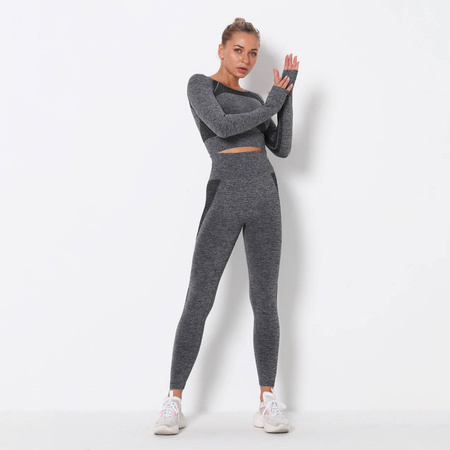 Komplet sportowy legginsy bezszwowe + top 